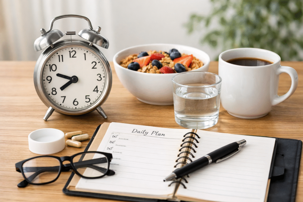 Visual representing consistent daily supplement use