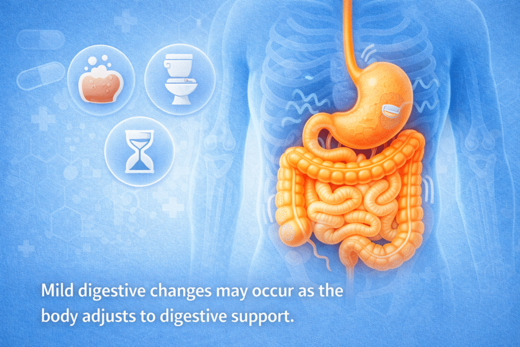 Illustration representing mild and temporary digestive responses