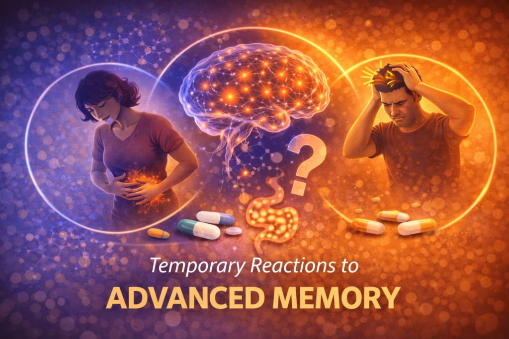 Illustration of how Advanced Memory helps improve blood flow to the brain, supporting mental clarity and focus.