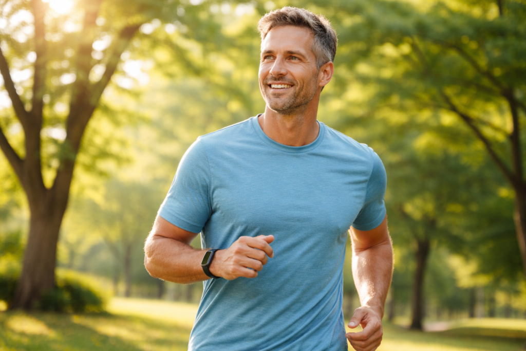active healthy man representing male vitality energy and healthy lifestyle