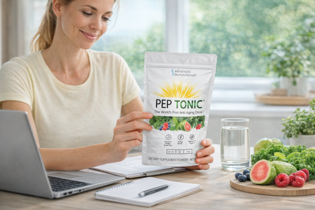 person evaluating Pep Tonic supplement as part of a healthy lifestyle decision