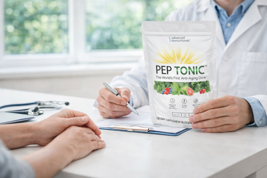healthcare professional reviewing Pep Tonic supplement for safety and responsible use