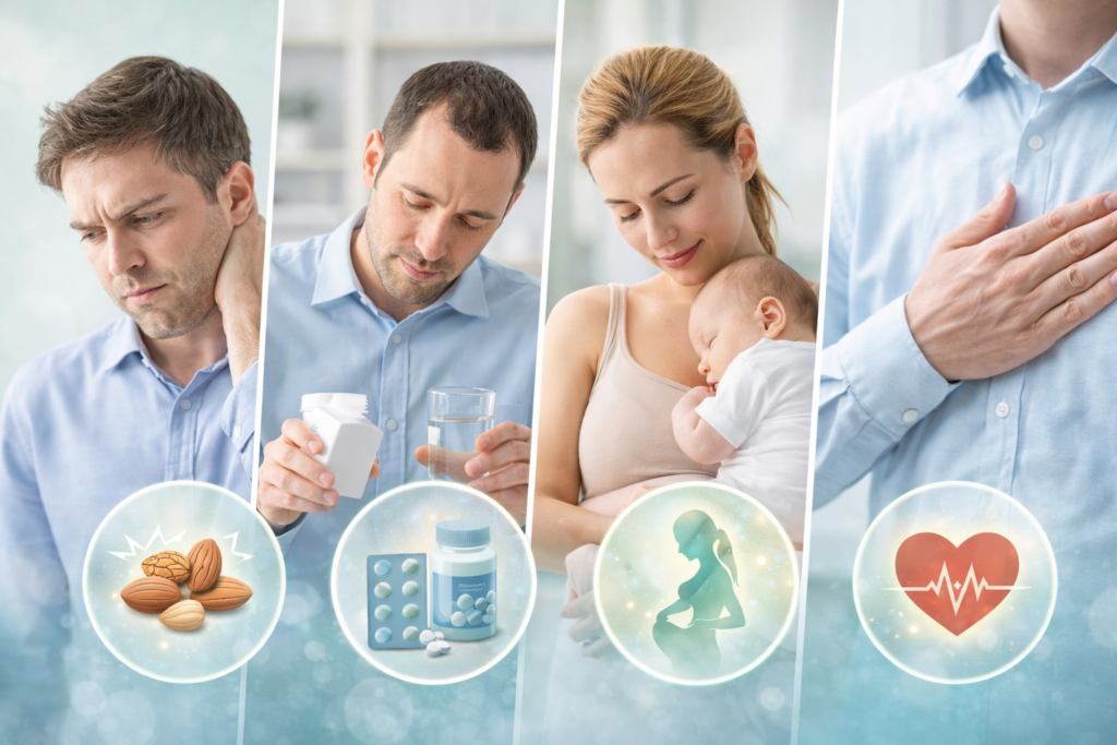 people who may be more sensitive to dietary supplements including individuals with sensitivities, medications, and health conditions