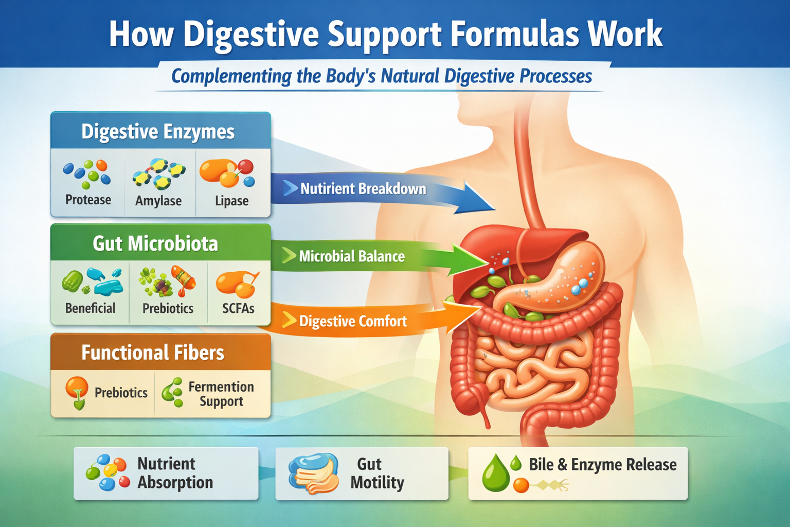 Digestive support formulas and how they work in the body