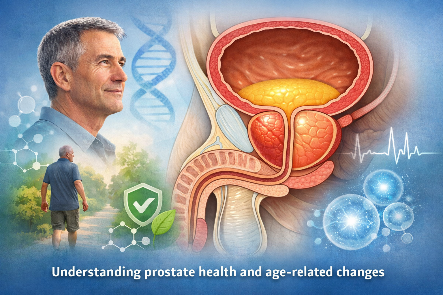 Illustration representing prostate health support in adult men