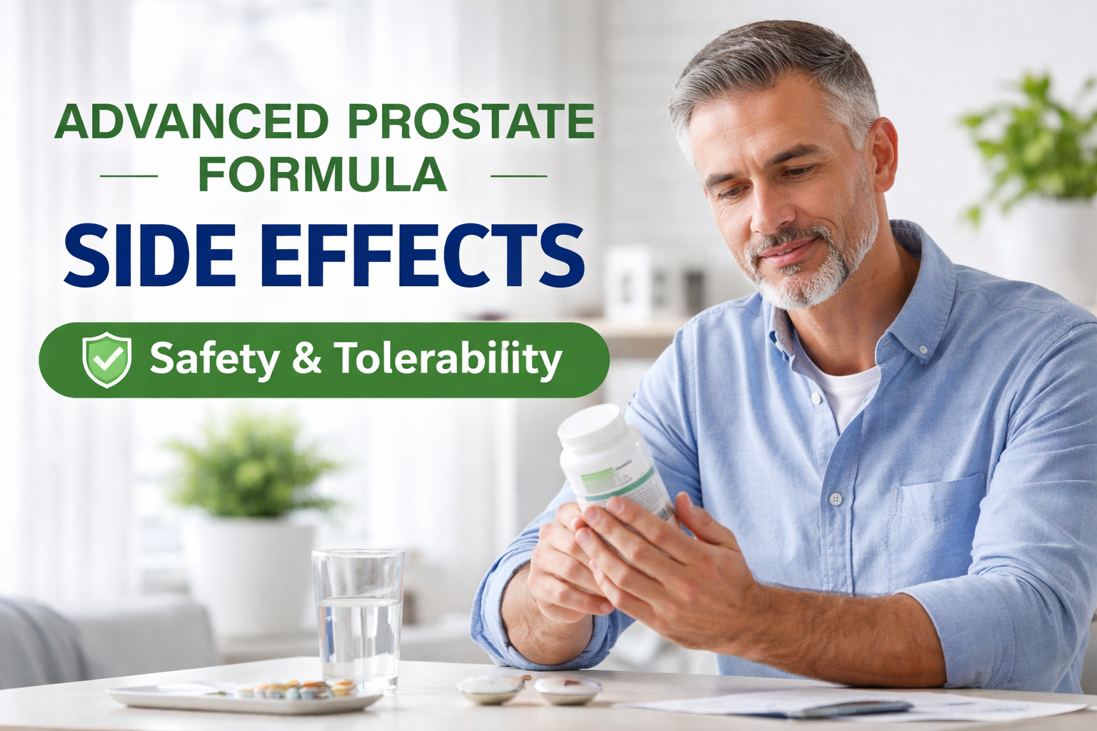 Illustration representing safety and tolerability of a prostate support supplement